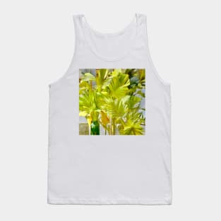 Palm Leaves with Green Bottle Tank Top